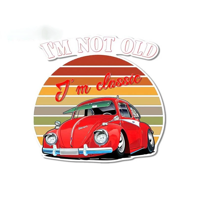 13/17 CM Car Stickers Motorcycle Decals for I\'m Not Old Classic Beetle Decal  Decorative Accessories Creative Waterproof N200