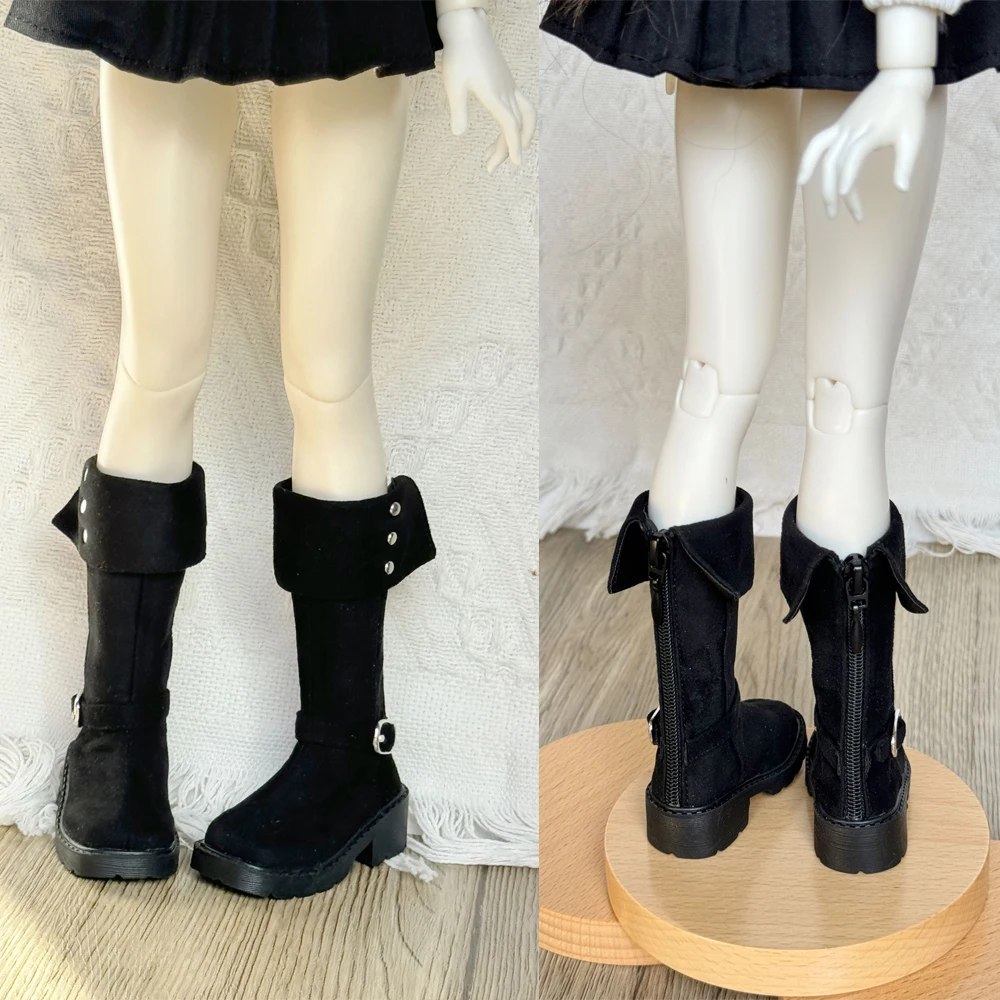 

L01-X029 children toy 1/4 BJD DD SD MDD doll shoes black color Suede Punch boots 1pair