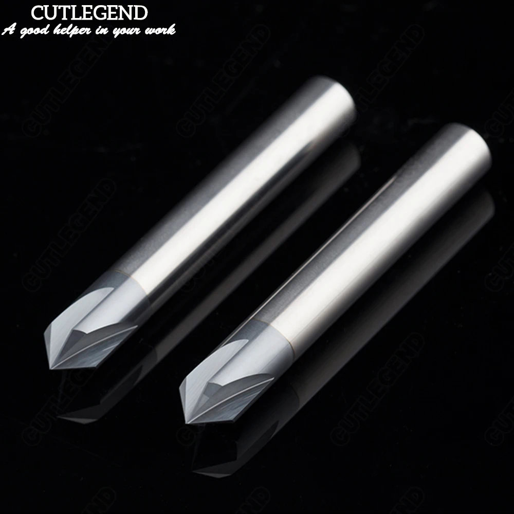 HRC60 Chamfer Milling Cutter 90 Degree 4 Flutes Carbide Corner Countersink Chamfering Mill Deburring 4 6mm Edges V Groove Router