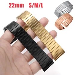 Elastic Stretch WatchBand 22mm Metal for Huawei for Samsung Galaxy Flexible Strap Men Women Stainless Steel Bracelet Accessories