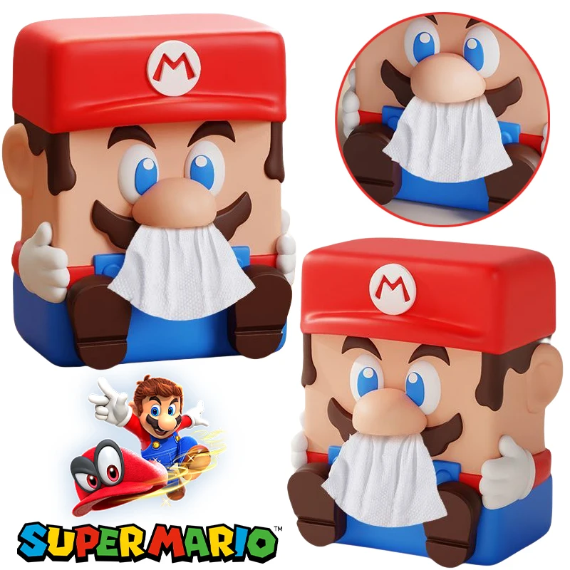 

Super Mario Cartoon Creative Figure Tissue Box Home Office Paper Towel Box Desktop Ornaments Tissue Holder Bathroom Paper Holder