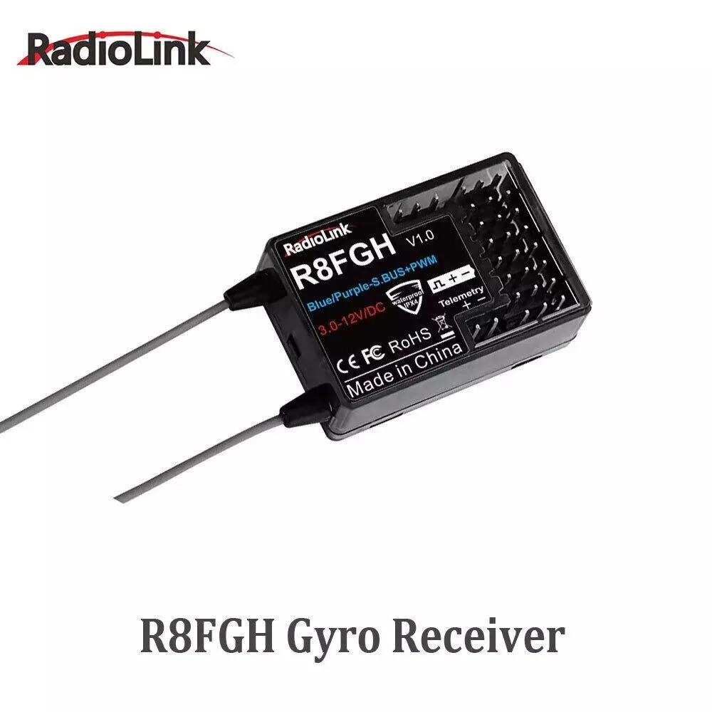 

RadioLink R8FGH Gyro Receiver Dual antenna 8CH High voltage 14S for RC Car Boat