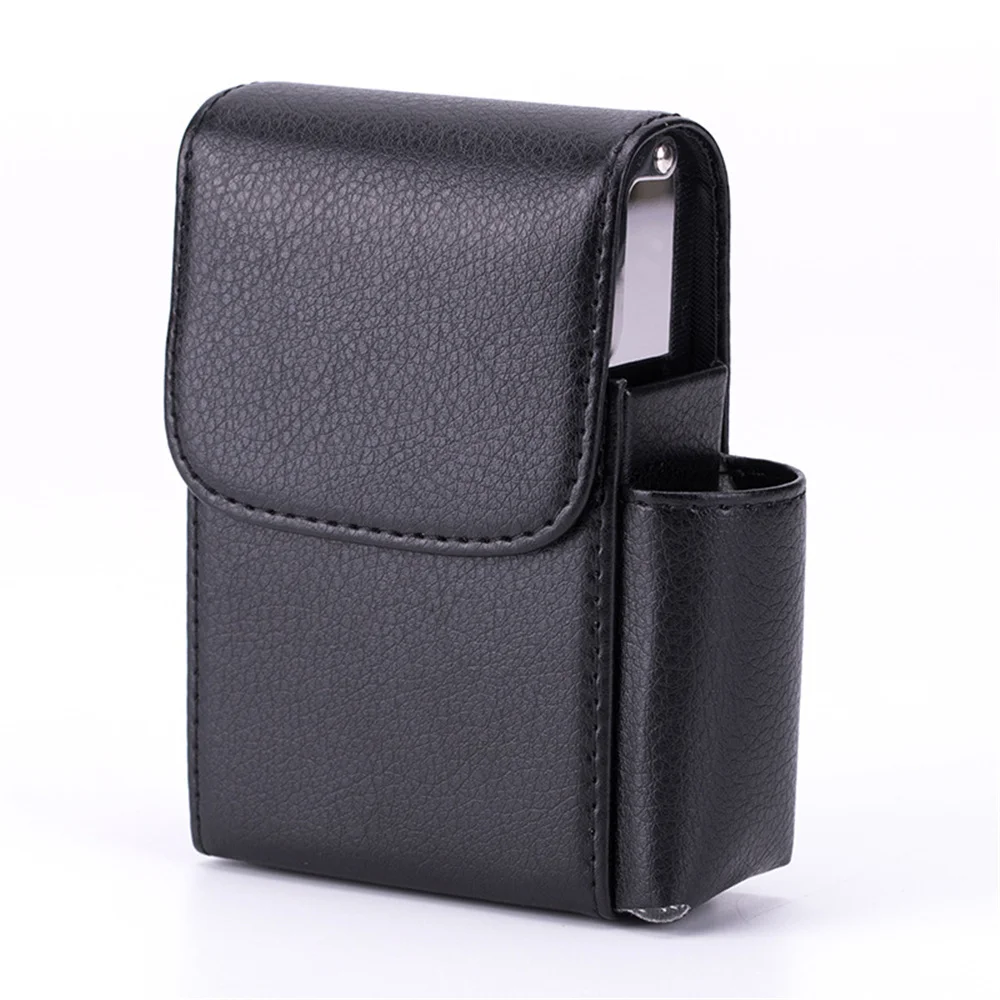 Leder Zigarette Fall Original Boxen PU Halten 20 stücke Zigaretten Butan Gas Leichter Geschäftsmann Zigarette Fall Gadgets Für Männer Rauch – Detail 13