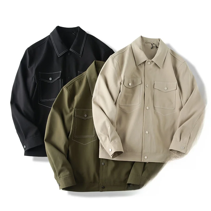 

Мужское весенне-осеннее новое высококачественное сенсорное пальто Jaet из воздушной ткани с диагональной полосой и прозрачной линией Busin Top Coat