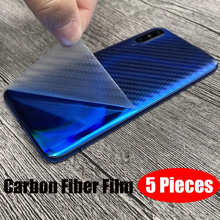 5Pcs/lot 3D Carbon Fiber Screen Protector For Samsung Galaxy S21 S20 Ultra A50 A52 A72 A51 A71 M51 Back Protective Guard Film