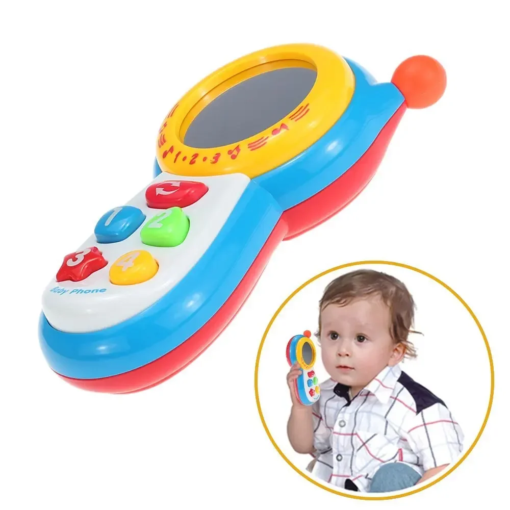 EBOYU – téléphone portable musical pour bébé, jouet, langue, avec boutons de couleur et miroir, cadeau pour enfants, CY1013-3A