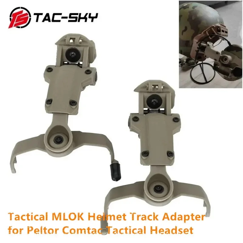 TAC-SKY Tactical Helmet MTEK FLUX PTS Rail Adapter for Mlok Mount for PELTO COMTA II Comtac3 Comta XPI Airsoft Shooting Headset