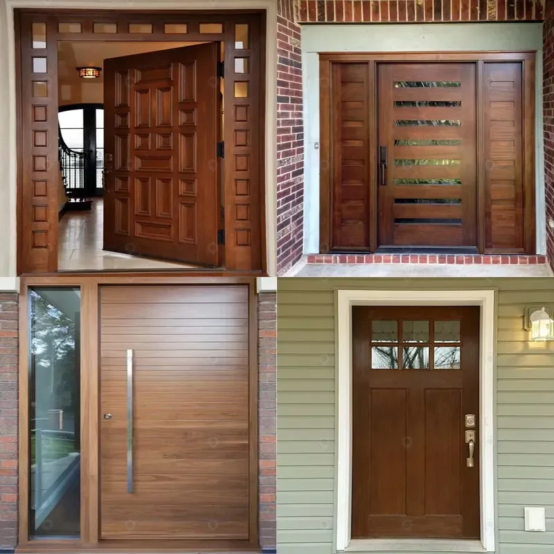 Stylish Durable Entry Wood Door - Custom Outdoor Design with Premium Craftsmanship and Practical Function