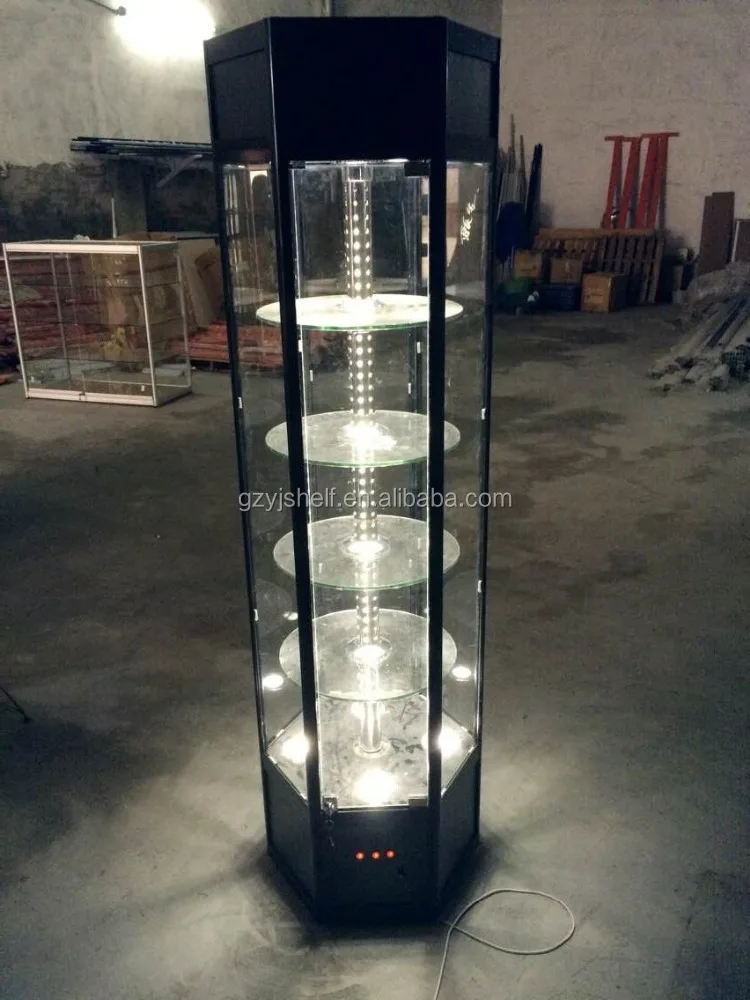 Custom.Glass Rotating Display Stand Rotating Glass showcase Rotating Jewelry Cabinet