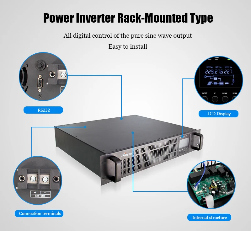 4000W 48V Rack Mount Low Frequency Pure Sine Wave Power Inverter