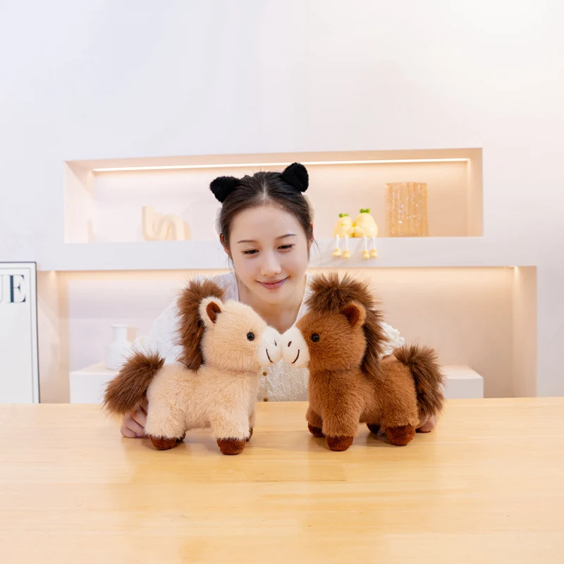 25 cm Kreative Cartoon Pferd Plüsch Tier Schöne Echte Leben Weihnachten Geschenk Umarmbare Puppe Spielzeug Für Kinder