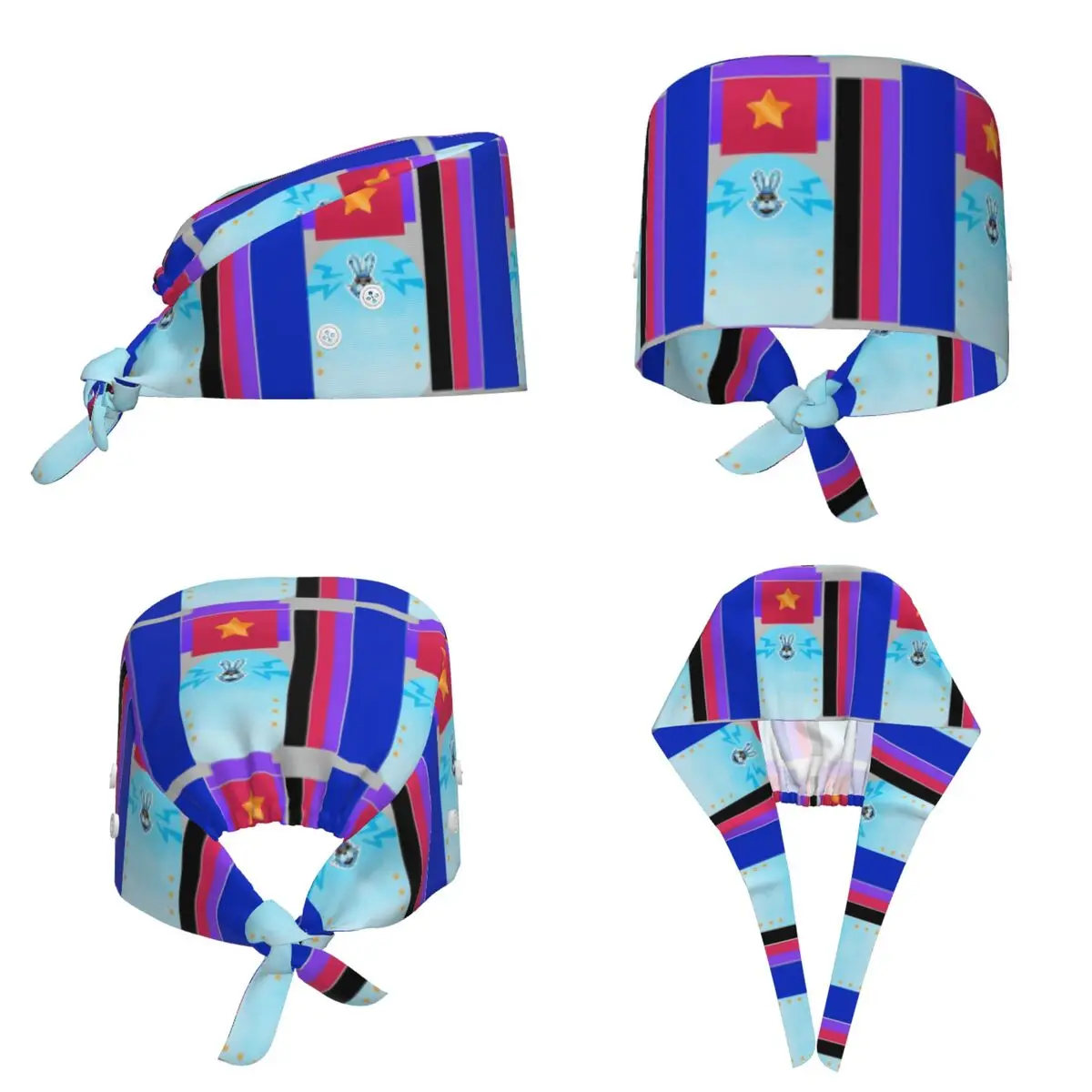 Glamrock Bonnie Fazbear Entertainment Scrub Hat Doctor Working Surgical Cap Men Women Adjustable Nursing Caps for Dentist
