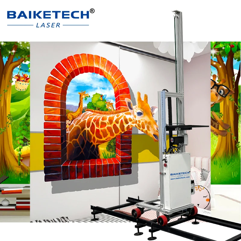 

TH-UP1600W 3D Vertical Wall Printing Machine CMYKW UV Inkjet Double Head I1600 Nozzles