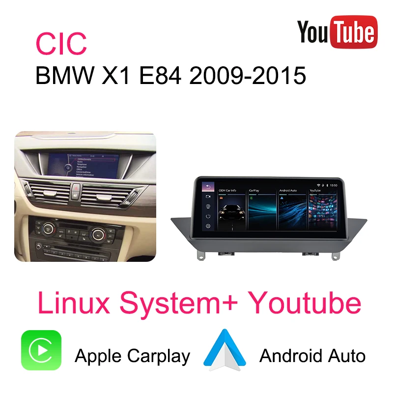 Bonroad 10.25 "Wireless Carplay Android Multimedia Speler Voor BMW X1 E84 2009-2015 iDrive CIC Systeem BT MirrorLink Airplay