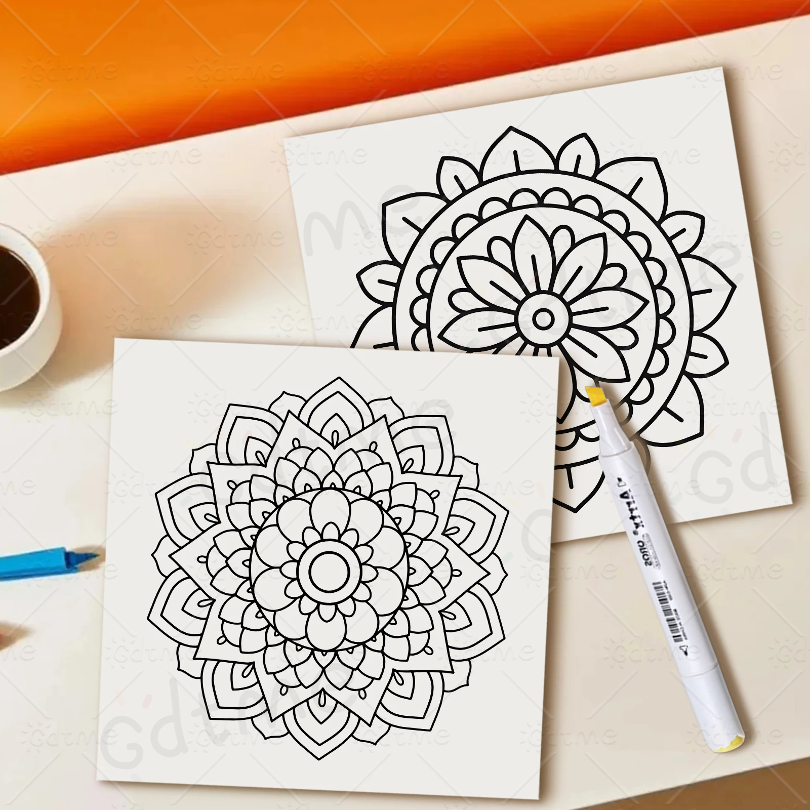Einfaches Mandala-Malbuch, einfaches Zeichenbuch zur Stresslinderung, perfektes Geschenk für Party und Geburtstag, Weihnachten – Detail 8