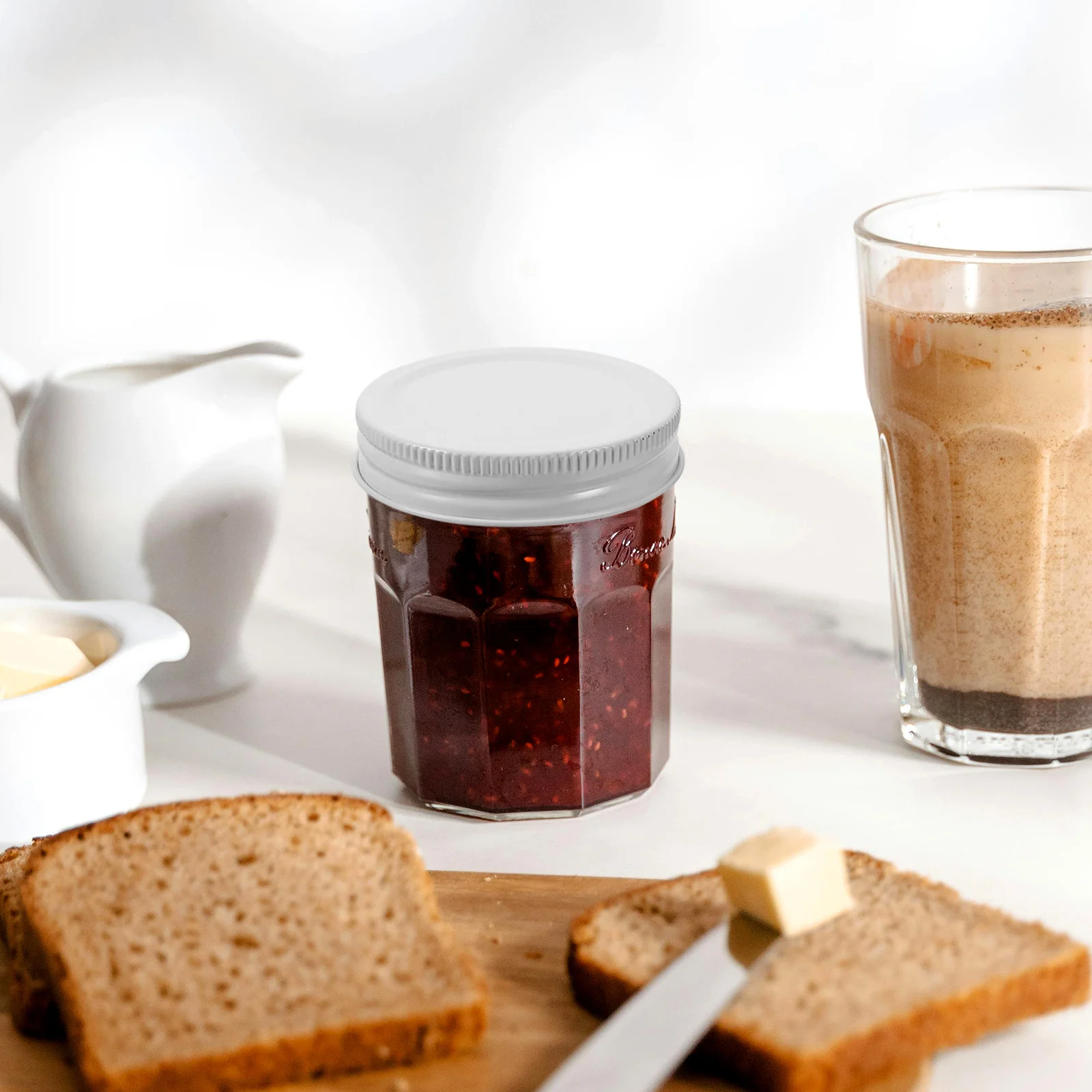 

8pcs Iron Mason Jar Lids Threaded Type For Wide Mouth Canning Jars Reusable Leakproof Storage Caps Sealing Covers Multipurpose