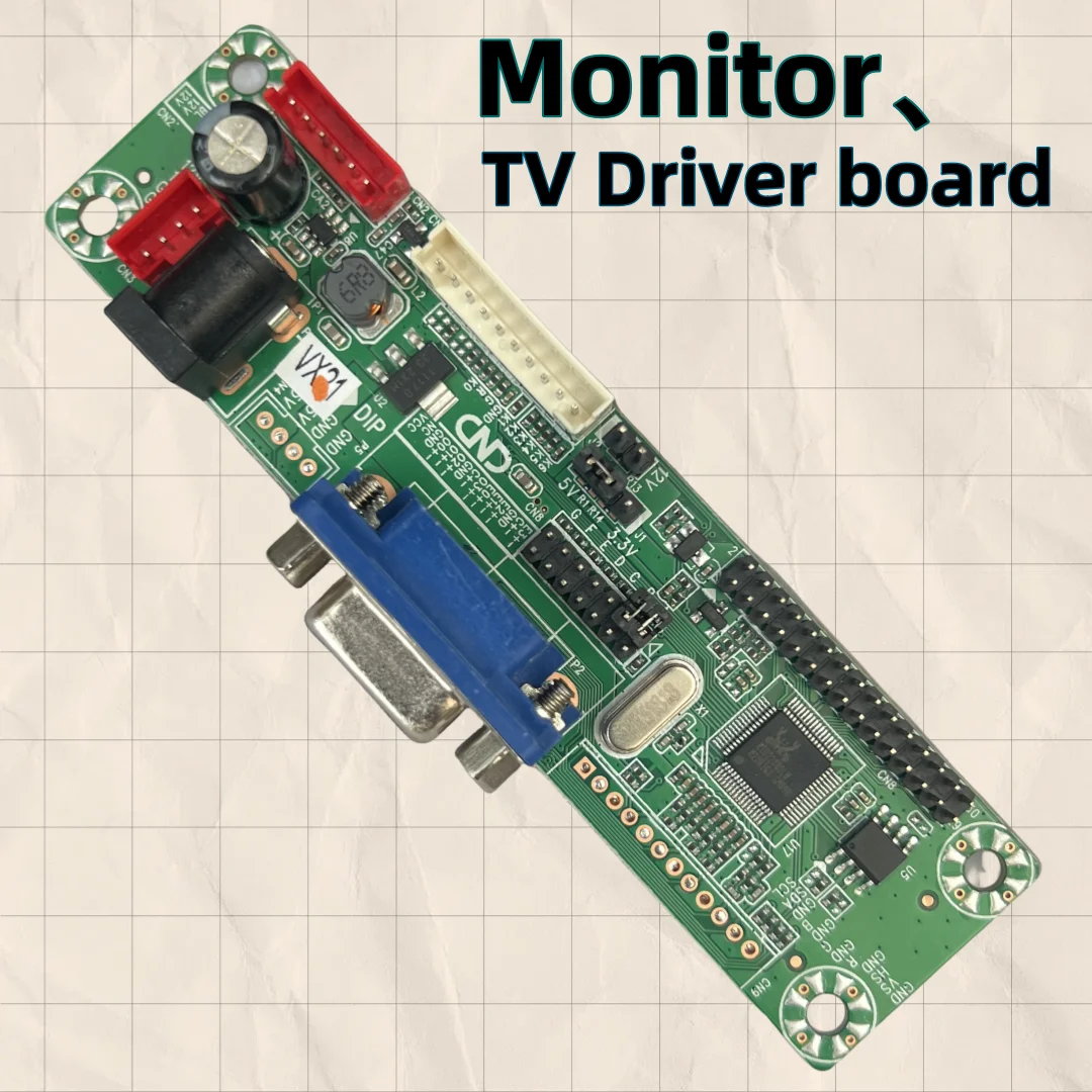 LCD TV Driver Board MT2280-MD V2.1, with VGA Input, Manual Display Resolution Adjustment, Automatically Recognizes Resolution Wi