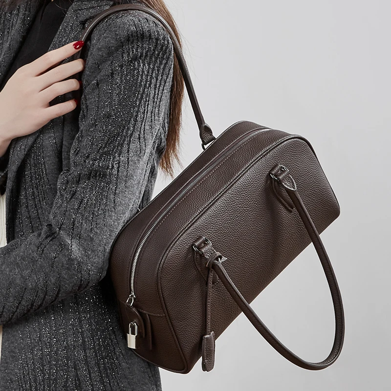 

BURMINSA Роскошные женские сумки Boston из натуральной кожи, элегантные сумки-тоут из высококачественной воловьей кожи, офисные женские сумки через плечо