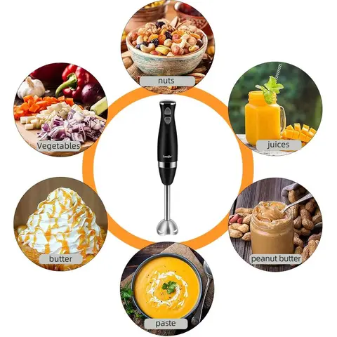 Sonifer 3-i-1 stavmixer 500 W med avtagbar bas och visp för juice, sylt, köttfärs 8 best sales stabmixer - №6
