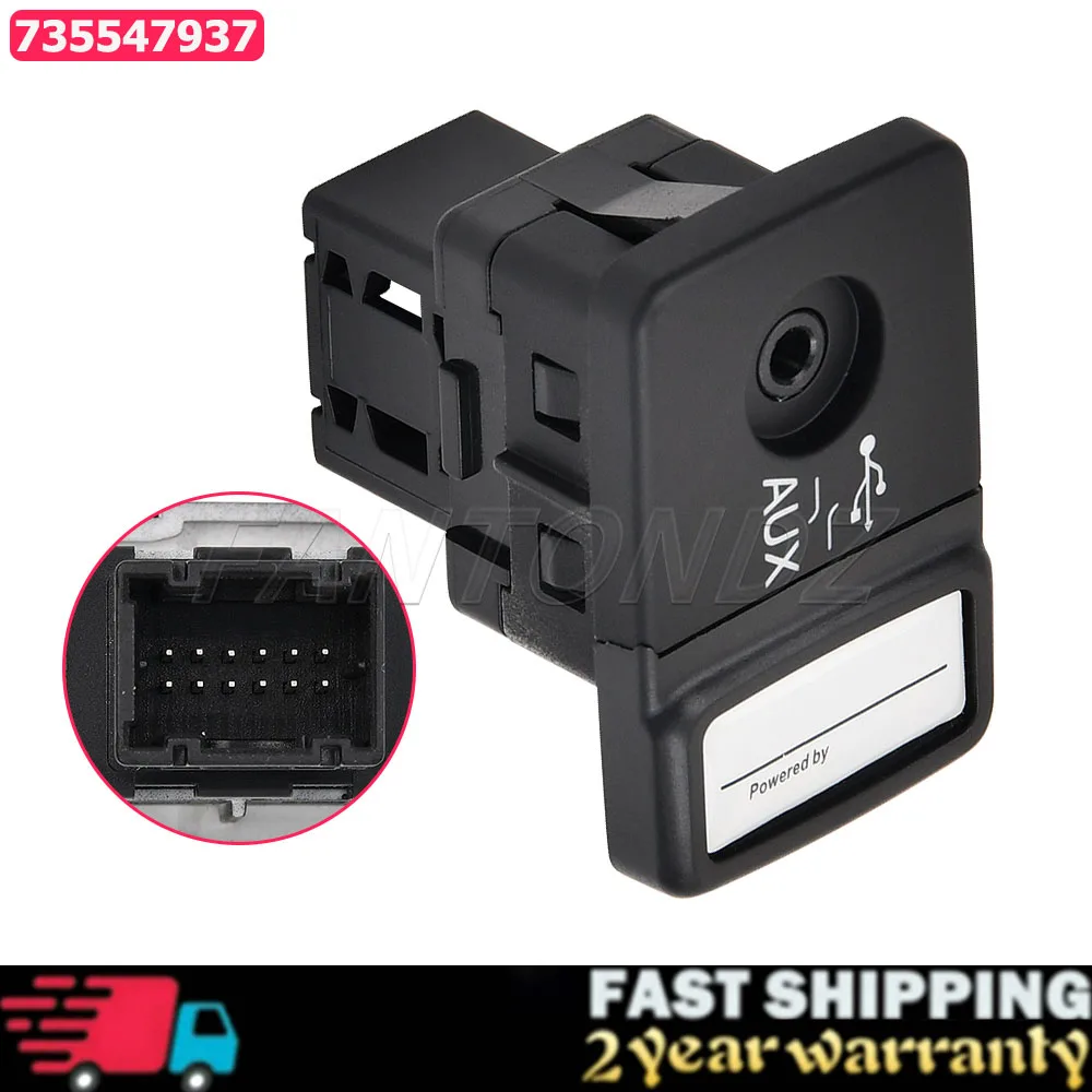 735547937 Blue and Me Media Player USB AUX Charging Port Module Socket For Fiat 500 Panda Punto Abarth Doblo Car Accessories