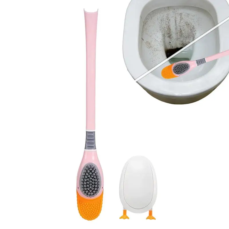 Toilet Bowl Brush Long Handle Toilet Scrubber Flexible Bathroom Toilet Brush Set Quick-Drying Toilet Bowl Cleaner For Cleaning