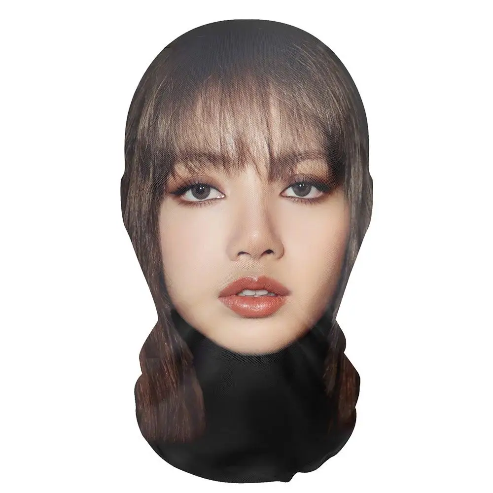 3D-Gedruckte Prominenten-Vollkopfmaske Lustige Elastische Netzmaske Cosplay-Kopfbedeckung für Partys Simulations-Modehut Kopfbedeckung