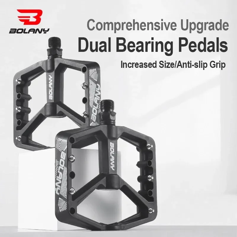 

Педали Bolany DU Bearing MTB, нейлон + ось хромали, 9/16 дюйма, самосмазывающиеся, износостойкие, 10, противоскользящие штифты, полые, легкие