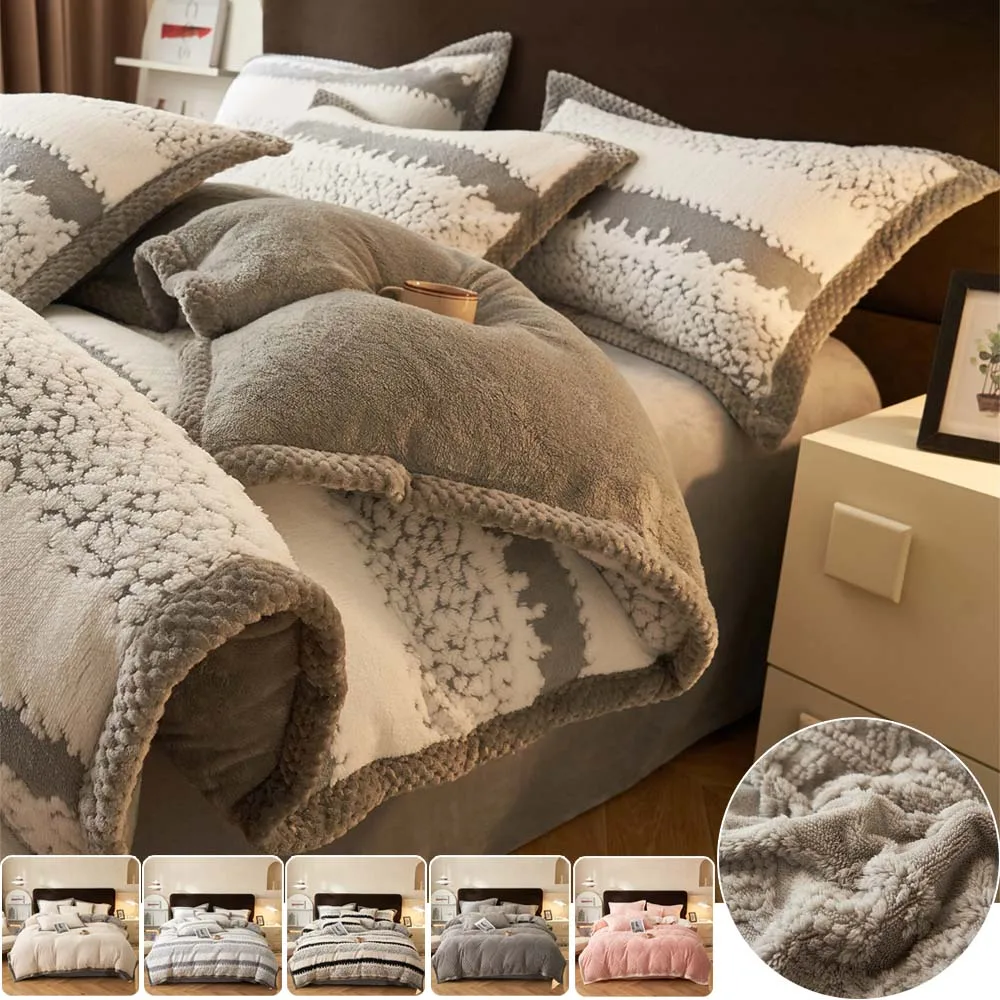 

Soft Warm Plush Duvet Cover Removable Winter Comforter Cover Extra Thick for Twin/Full/Queen/King Size 이불커버 Funda Edredón220x240