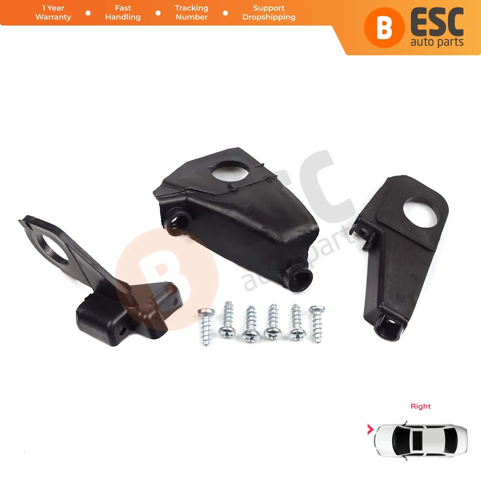 EHL31 Headlight Holder Mount Repair Bracket Tab Set Right Side for VW Golf MK6 5K 2008-2013 Convertible 517 2011-2016 5K0998226