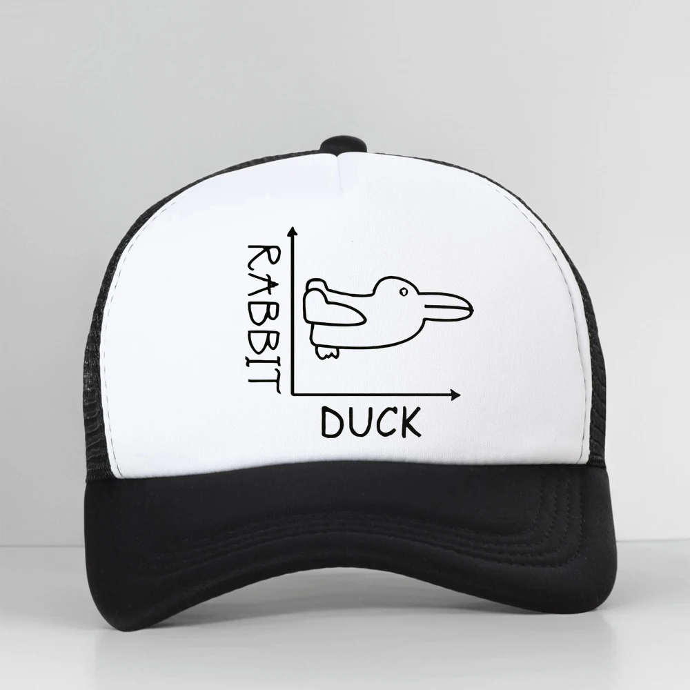 

Duck Rabbit Fun Math Baseball Cap Father's Day Present Birthday Gift for Men Funny Adult Summer Mesh Breathable Sun Hat