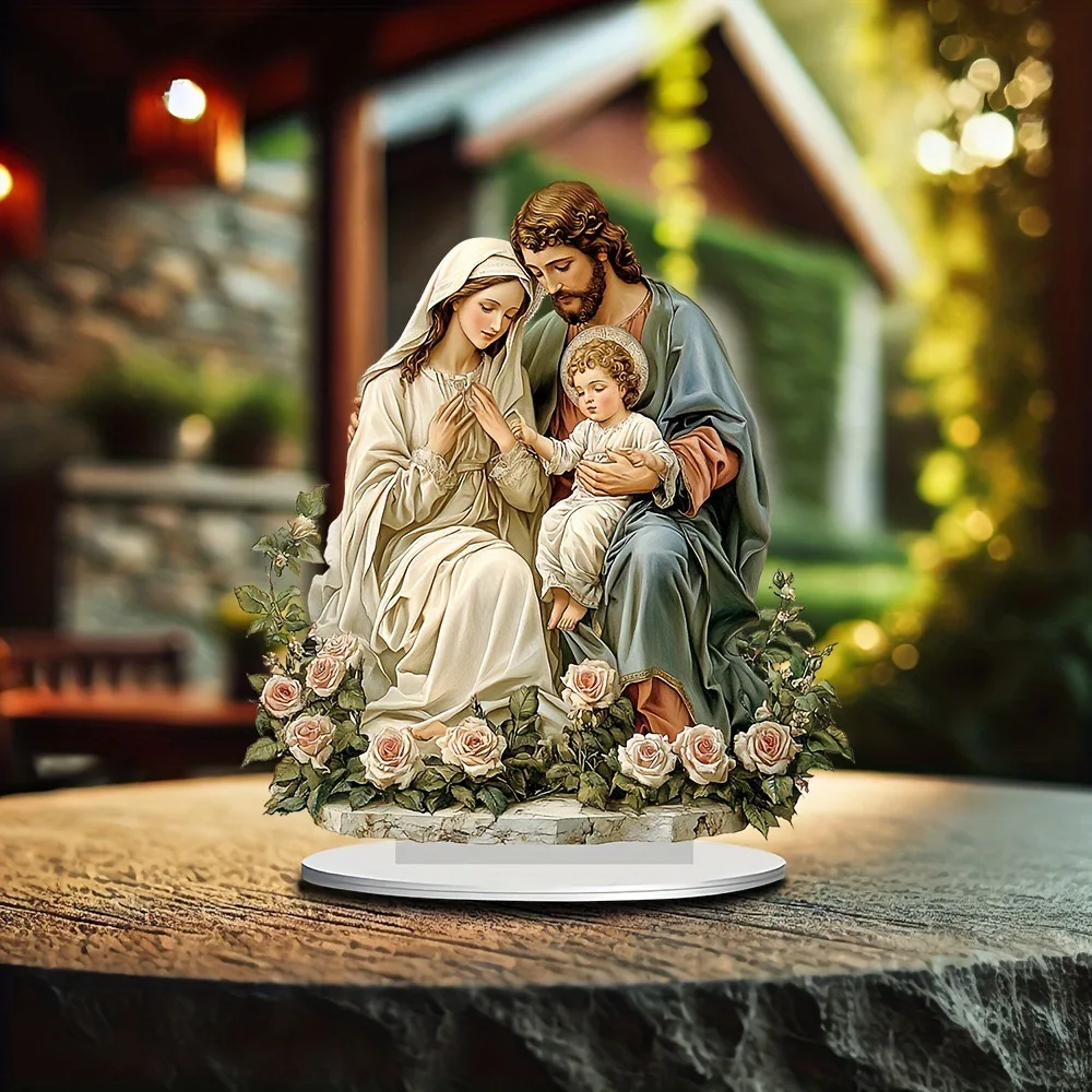 ฉากการประสูติFigurine Xmasโต๊ะฉากรูปเทศกาลDesktop DecorฐานการประสูติFigurinesชุดสําหรับตกแต่งในร่ม