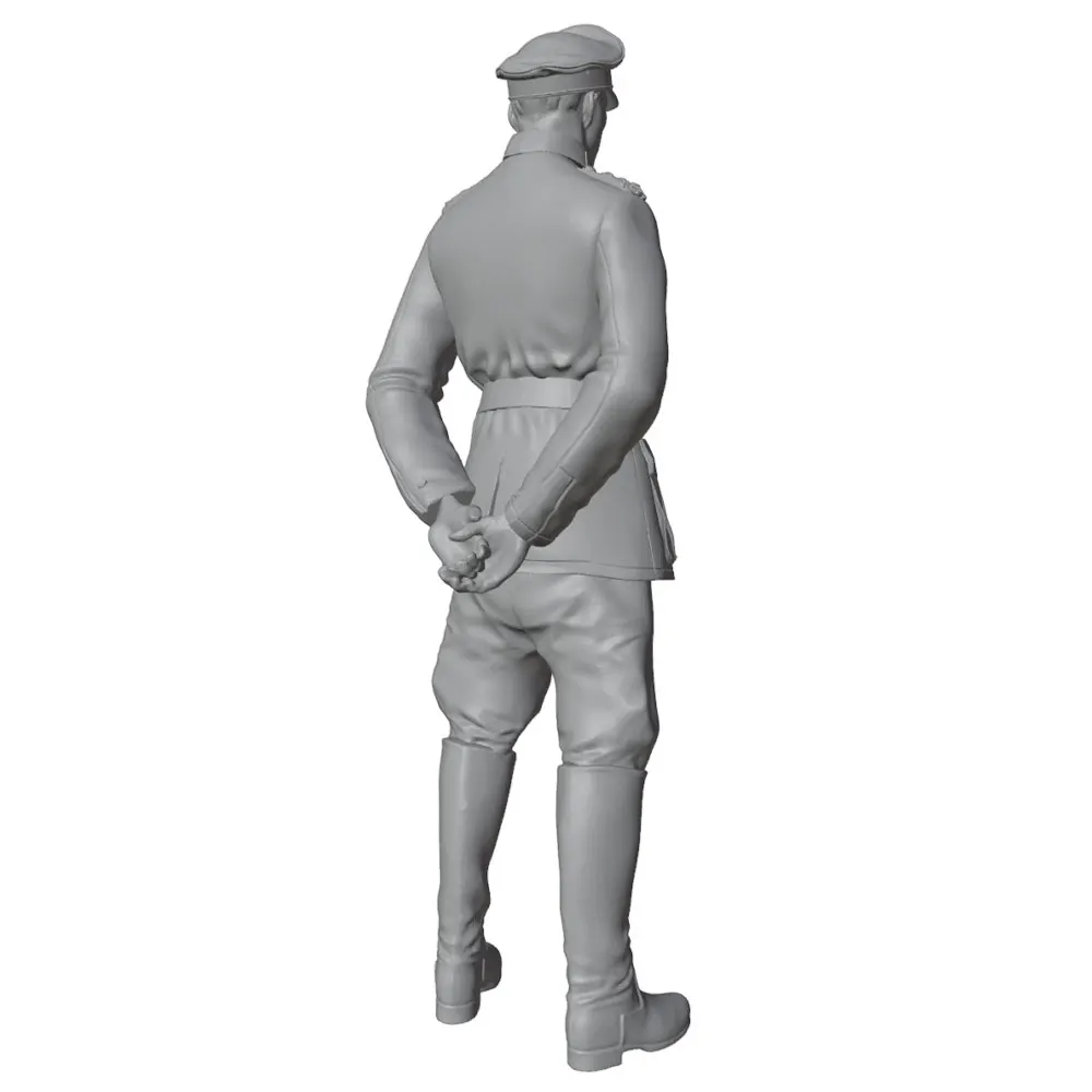 1/24/12/6 Retro WWII Officer Standing Pose Full-Body Statue, GK Mini 3D Printed Grey Model Doll DIY Doll Model, Uncolored