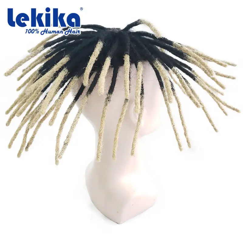 Afro Curly Mono Dreadlock Toupee, Unidade Do Sistema Do Cabelo para Homens Negros, 100% Prótese De Cabelo Humano, frete Grátis