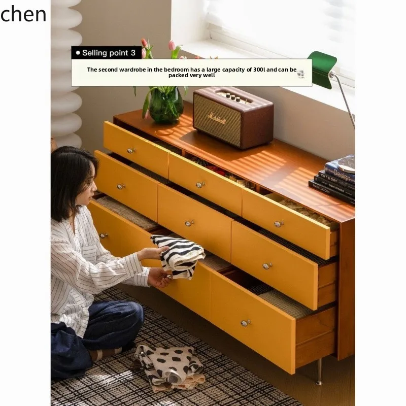 YFY  Chest of Drawers Solid Wood Living Room Chest Storage Organizer Simple