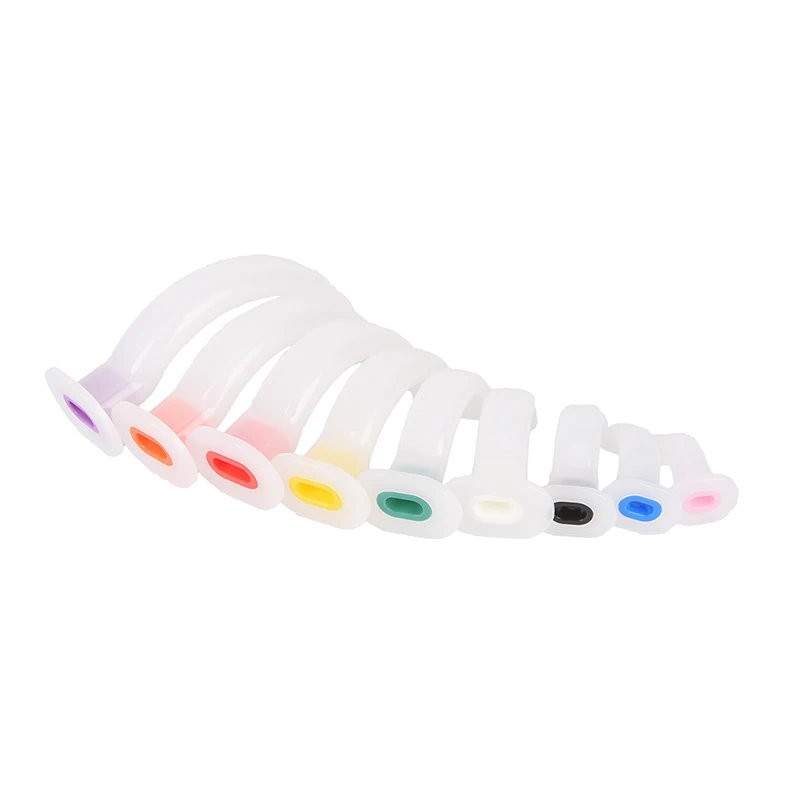 9 PCS Mixed Disposable Oral Air Way White Color Coded Guedel Airway Tube For First Aid Airway Tube Gas Guide Tube For Patients