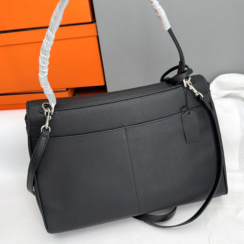 Genuine Leather Retro Handbag, Soft Tote Bag, High-Capacity, Relaxation Sensation, Advanced Feeling, Street Fashion, New