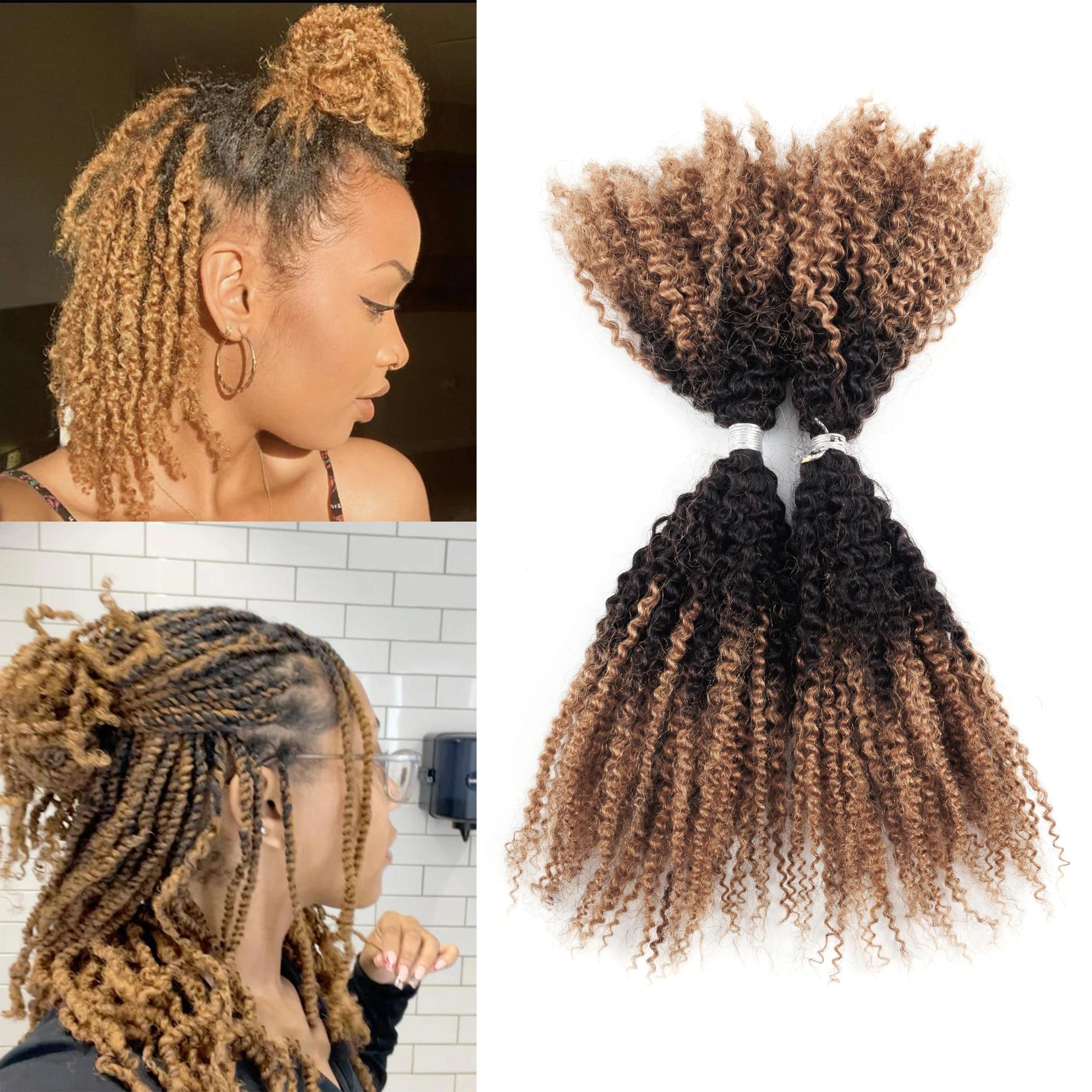 

ANNA Fast Shipping 100% Unprocessed Human Extensions Afro Kinky Curly 4C Bulk Human Hair for Braids