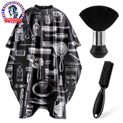 3/8pcsHair Cutting Barber Cape Set with Neck Duster Brush Barber Brush Professional Barber Accessories Salon Cleaning Supplies