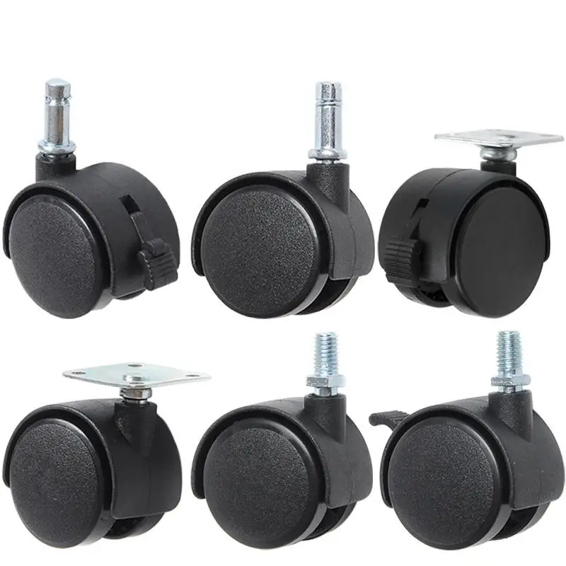 

(4 Packs) 1 Inch Nylon Wheel, Flower Frame, Universal Brake, Electric Caster, Circlip, Plastic