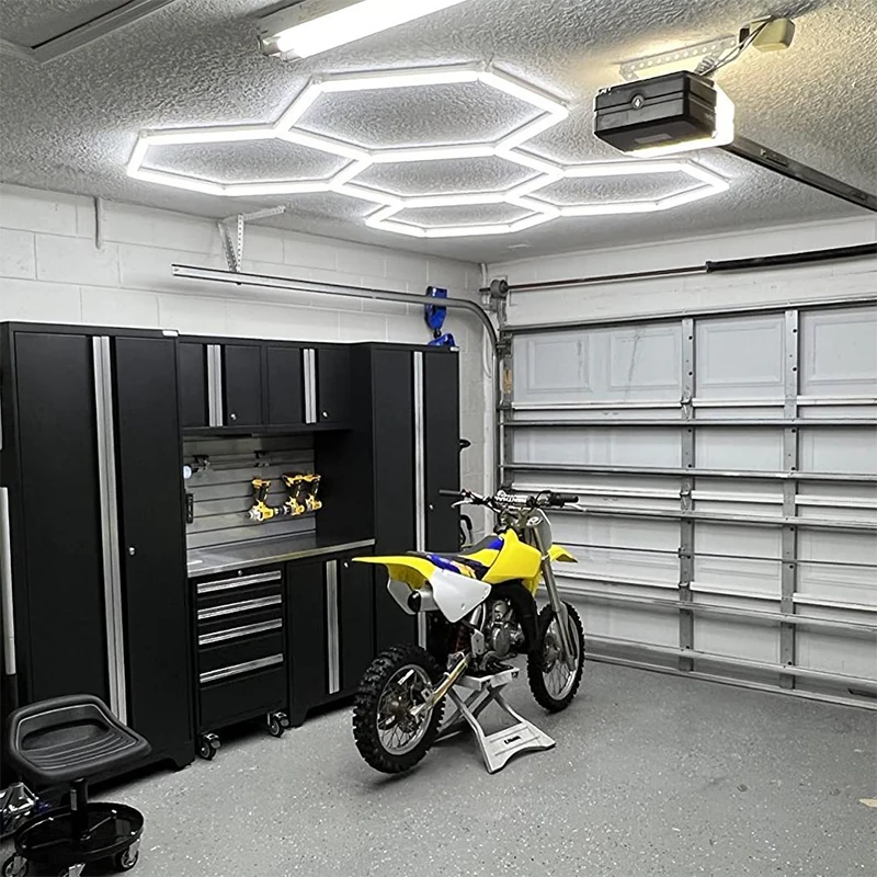 Imagem -01 - Honeycomb Led Lights para Garagem Trabalhando Hexagon Light Detalhamento do Carro Vendas de Fábrica honeycomb led lights para garagem trabalhando hexagon light detalhamento do carro vendas de fabrica 01