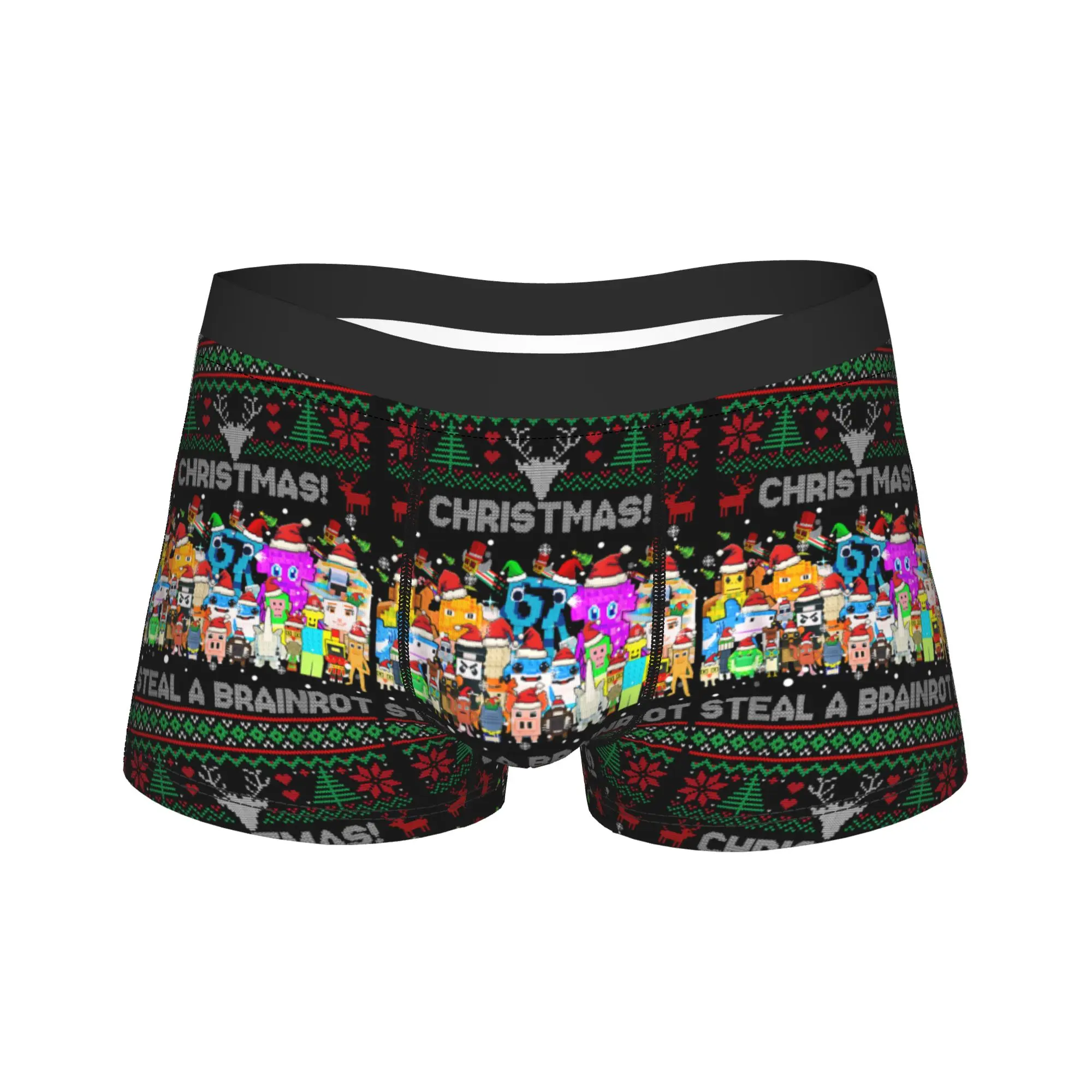 

Men's Funny Christmas Italian Brainrot Xmas Underwear Santa Meme Sexy Boxer Briefs Shorts Panties Homme Underpants Plus Size
