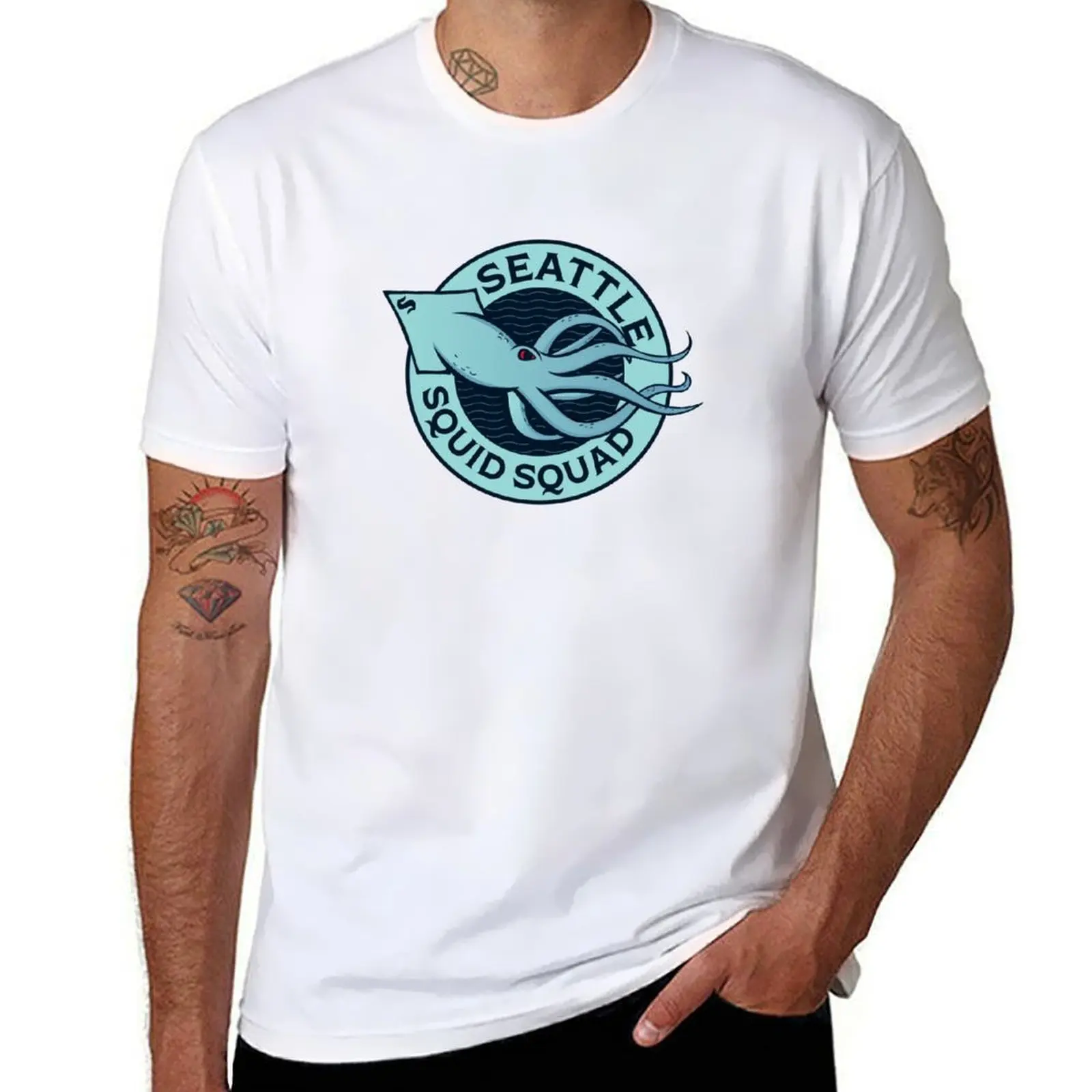 

Seattle Squid Squad T-Shirt t shirt man luxury t shirts for man pack cotton T-Shirt