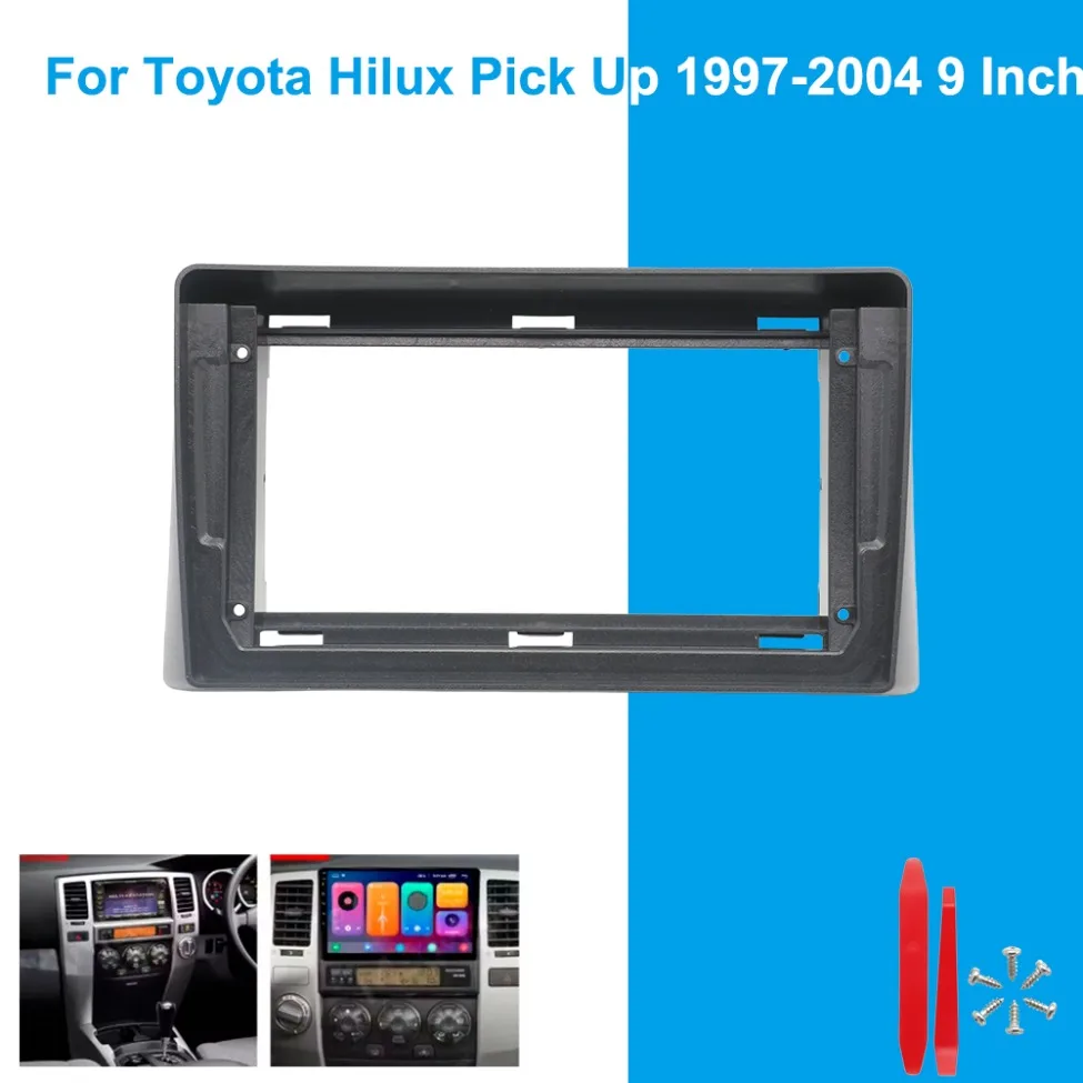 

For Toyota Hilux Pickup 1997-2004 9 Inch Car Radio Fascia Frame 2DIN Stereo Dash Installation Panel Trim Kit