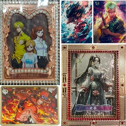 Anime ONE PIECE Metal collection card acrylic Roronoa Zoro Nami BROOK Boa Hancock Christmas birthday gift Entertainment toys