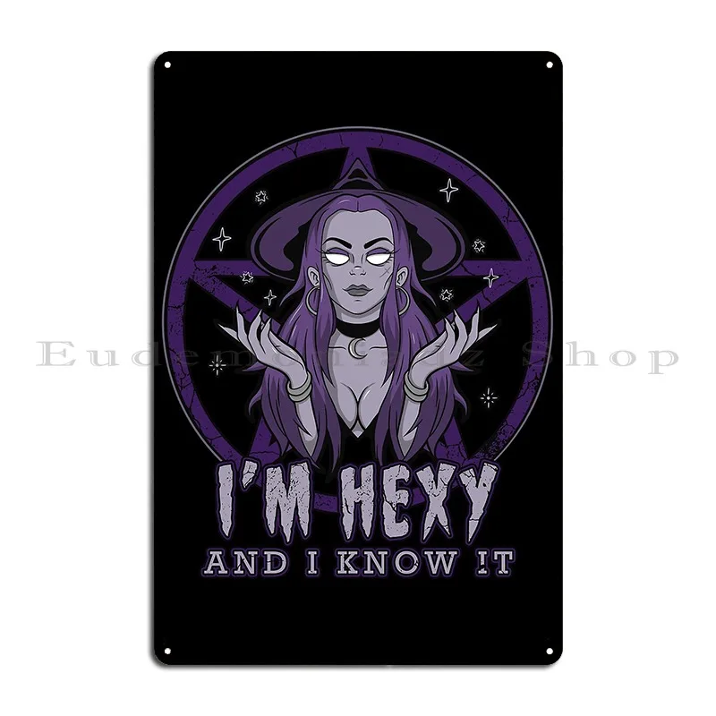 Hexy Witch Purple Joeydraperart Metal Signs Wall Party Printed Wall Cave Pub Tin Sign Poster