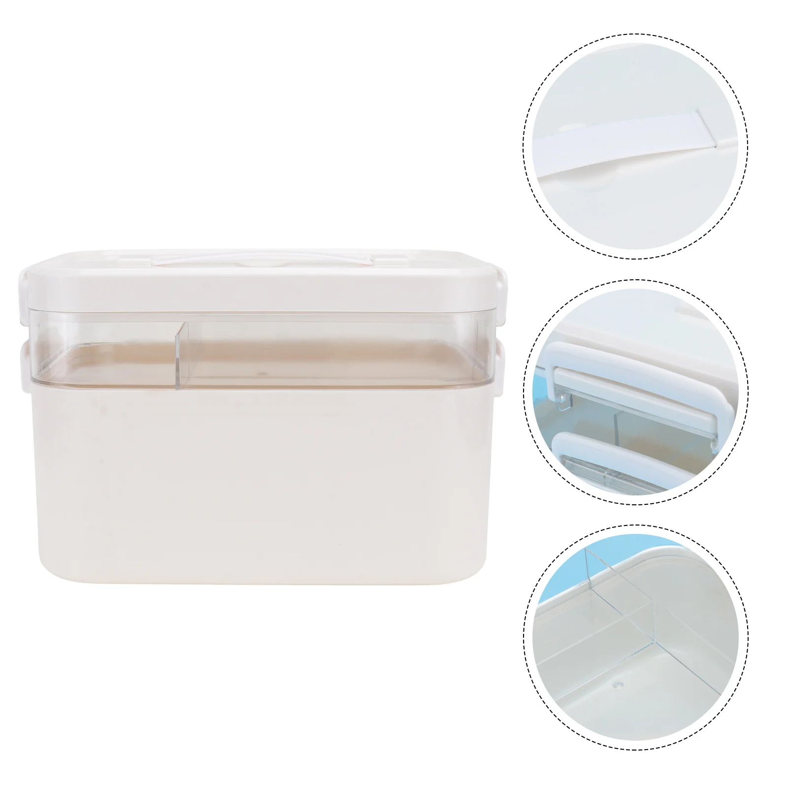 1 قطعة صندوق تخزين طبي متعدد الأغراض طبقة مزدوجة المحمولة المنزلية الإسعافات الأولية المنظم الطوارئ سعة كبيرة الطب