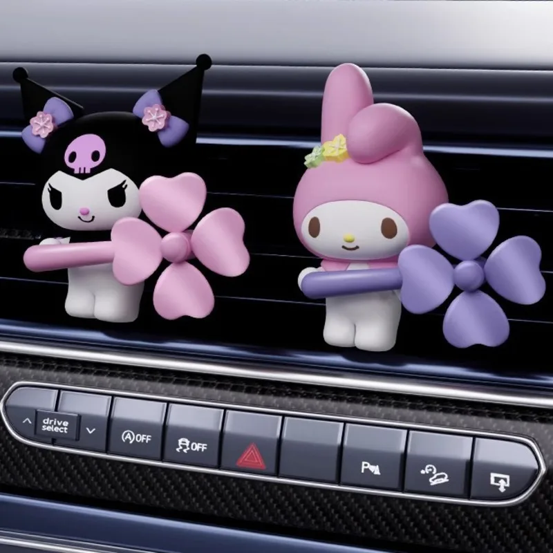 

Sanrio Car Air Freshener Kuromi Melody Bear Pilot Rotating Propeller Aromatherapy Air Outlet Fragrance Auto Perfume Accessories