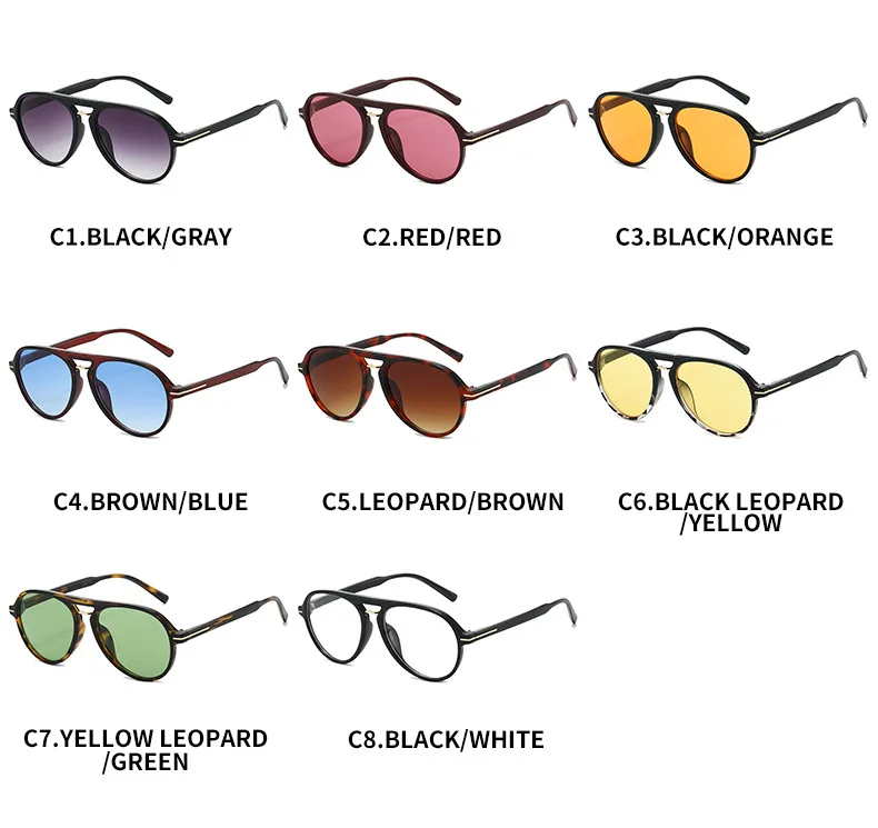 2026 Neue Doppelbalken-Retro-Sonnenbrille für Damen und Herren im Pilotenstil mit Metall-Linien-Dekoration UV400 – Detail 6