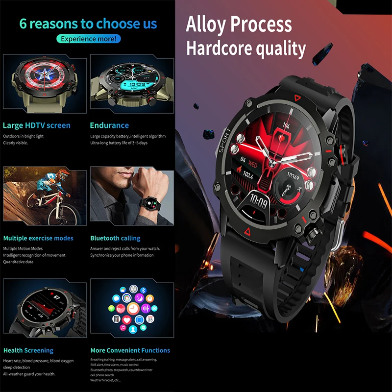 GEJIAN ساعة ذكية معدل ضربات القلب الأكسجين في الدم مراقبة ضغط الدم GPS مسار الحركة تتبع الرجال والنساء الساعات الذكية