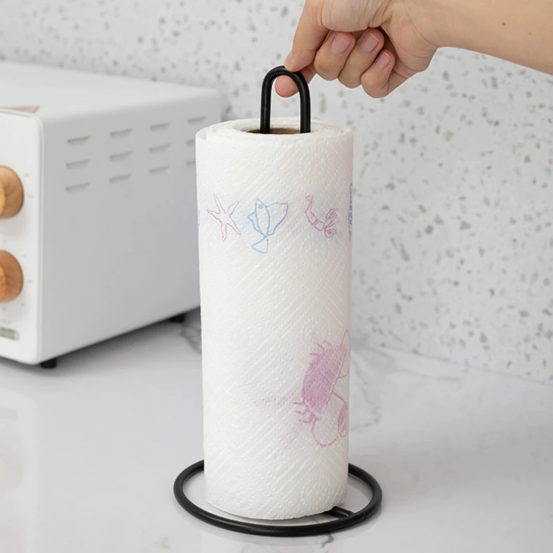 عمودي الحديد المطاوع الأنسجة حامل اكسسوارات الحمام الإبداعية طاولة طعام سطح المكتب المطبخ حامل الورق الملفوف التخزين